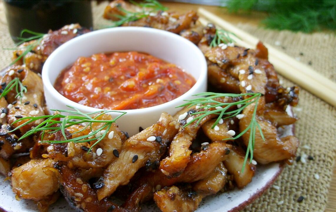 poulet à la sauce soja sur un régime préféré